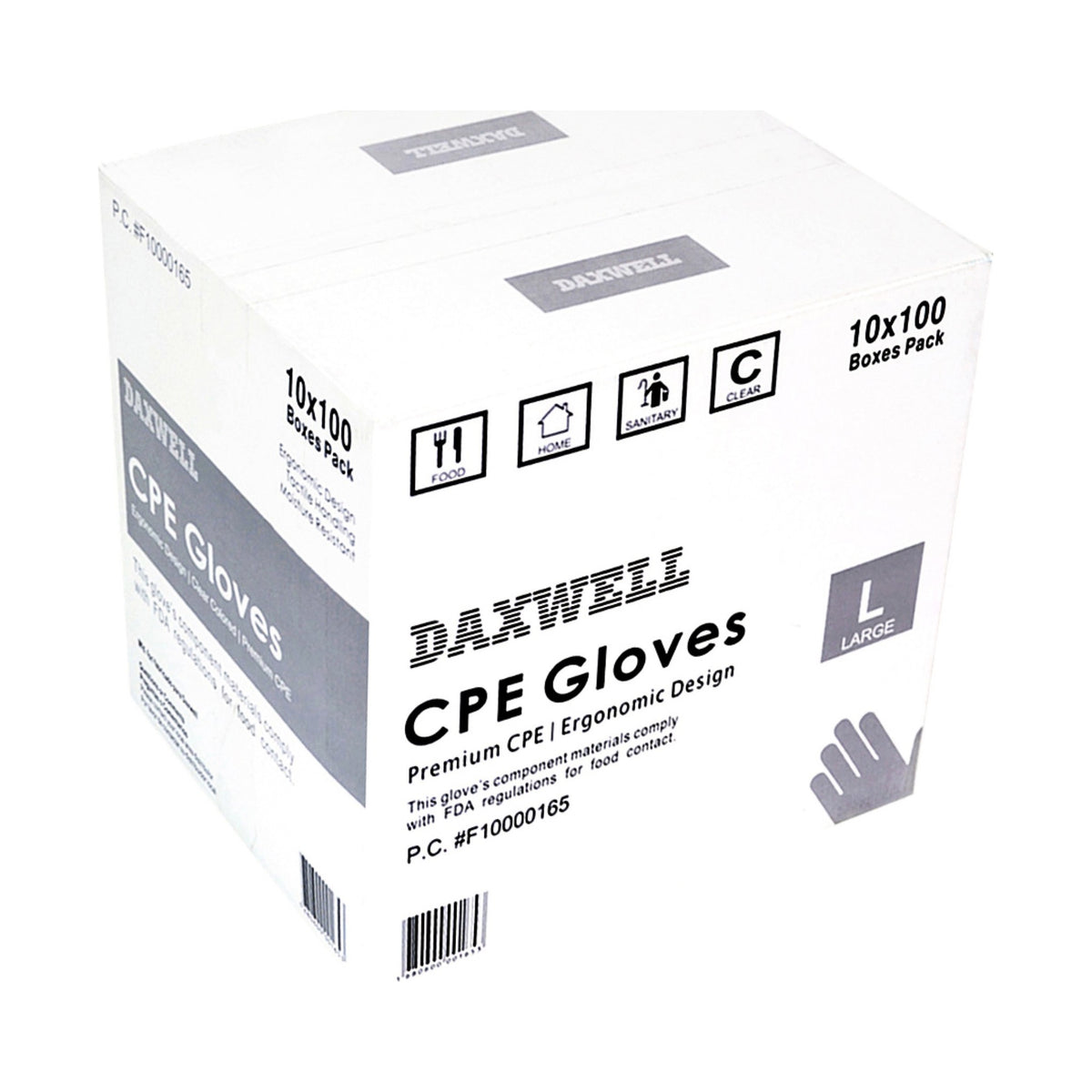 Embossed Cast Poly Gloves - F10000165 packaging
