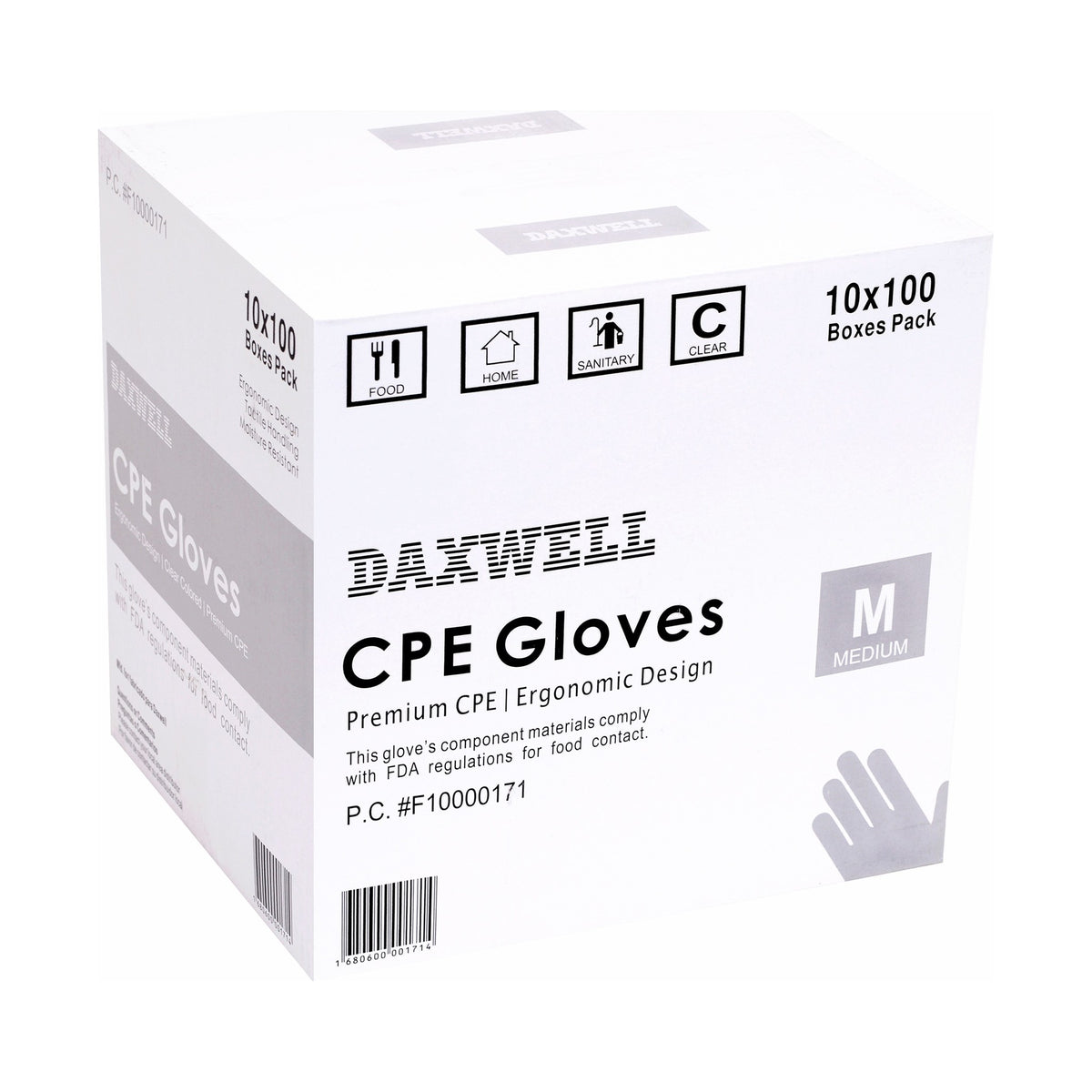Embossed Cast Poly Gloves - F10000171 packaging