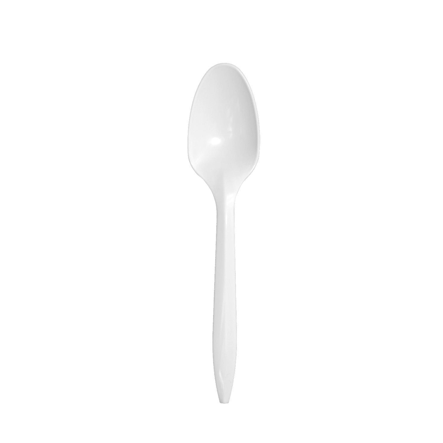 Medium Weight Polypropylene Teaspoons, White - Daxwell