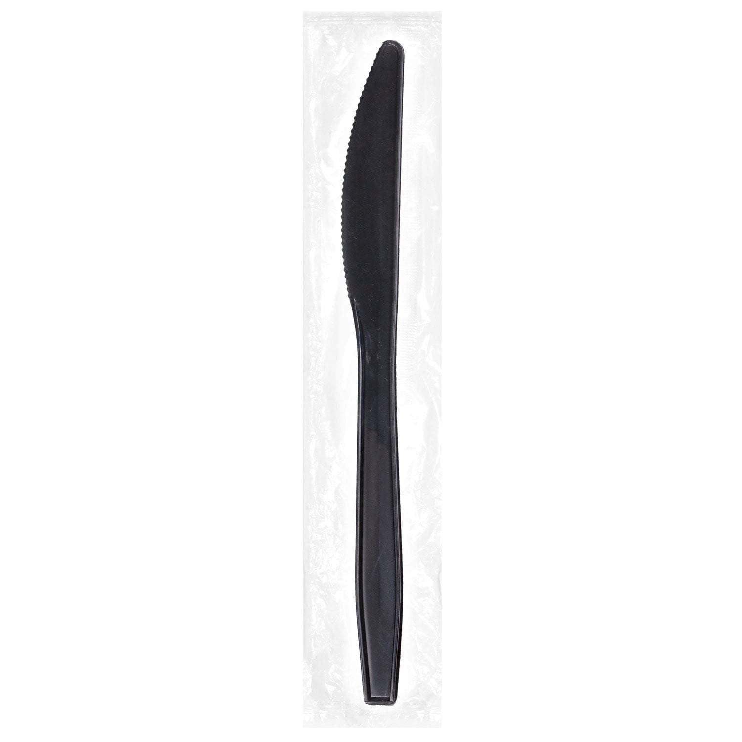 Medium-Heavy Weight Ind. Wrapped Polystyrene Knives, Black - Daxwell