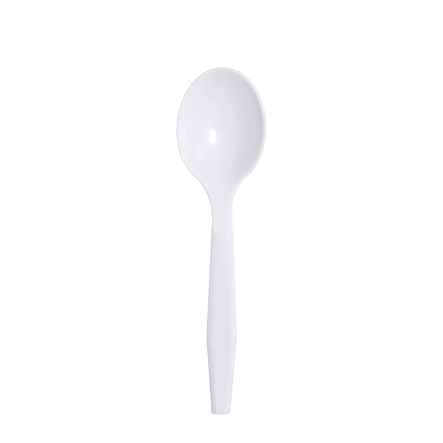 Medium-Heavy Weight Polypropylene Soup Spoons, White - Daxwell