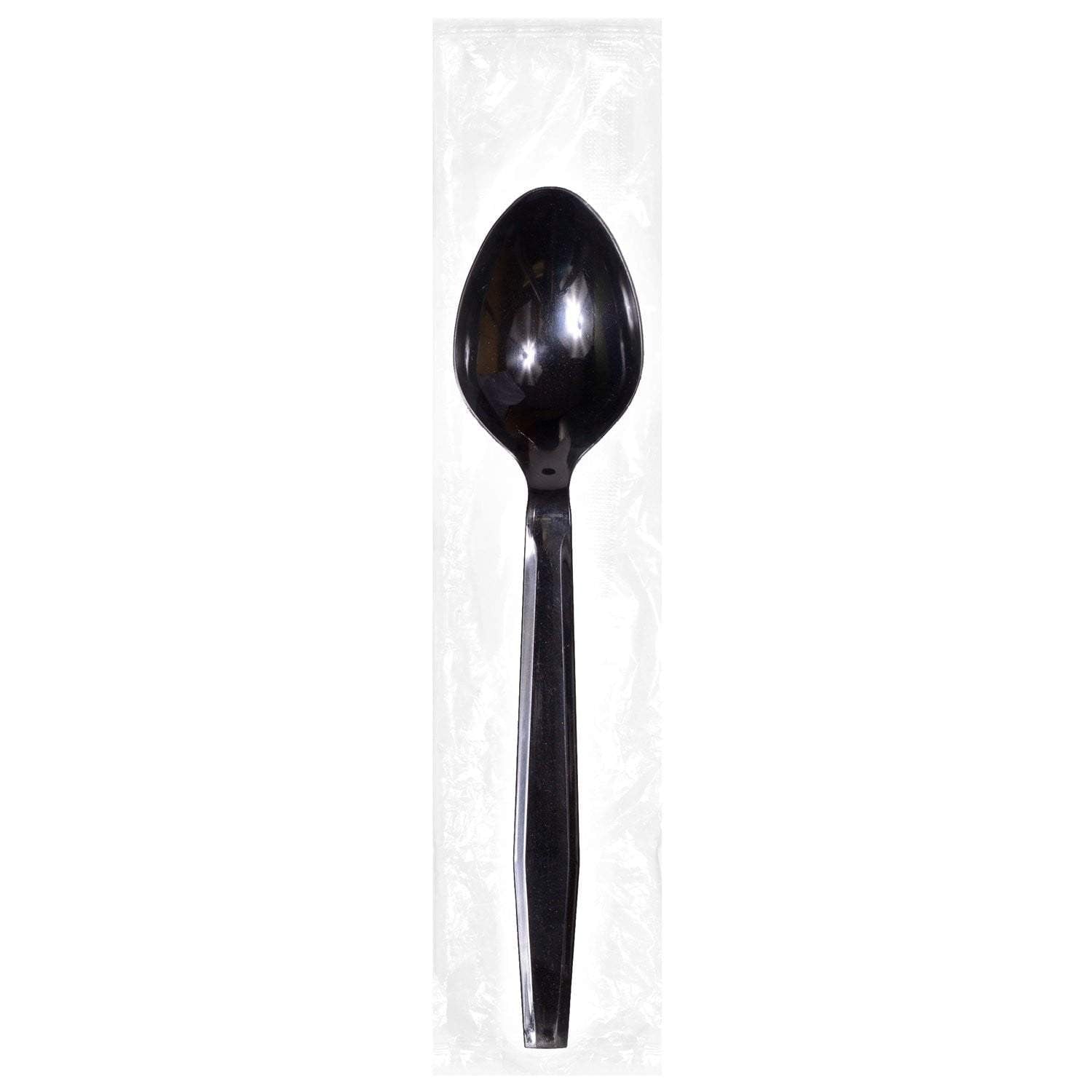 Luxury Heavy Weight Ind. Wrapped Polypropylene Spoons, Black - Daxwell