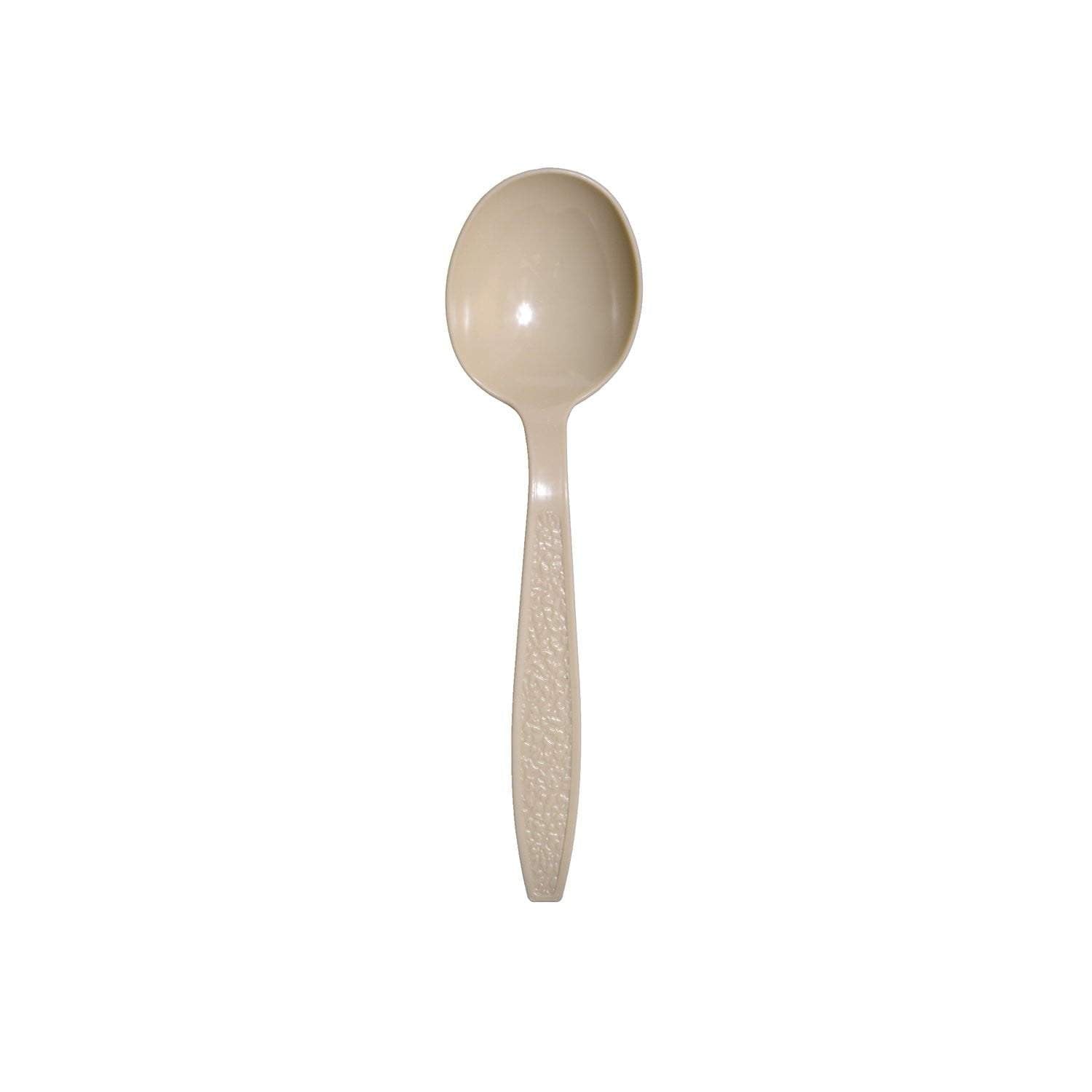 Full Size Heavy Weight Polystyrene Soup Spoons, Champagne - Daxwell