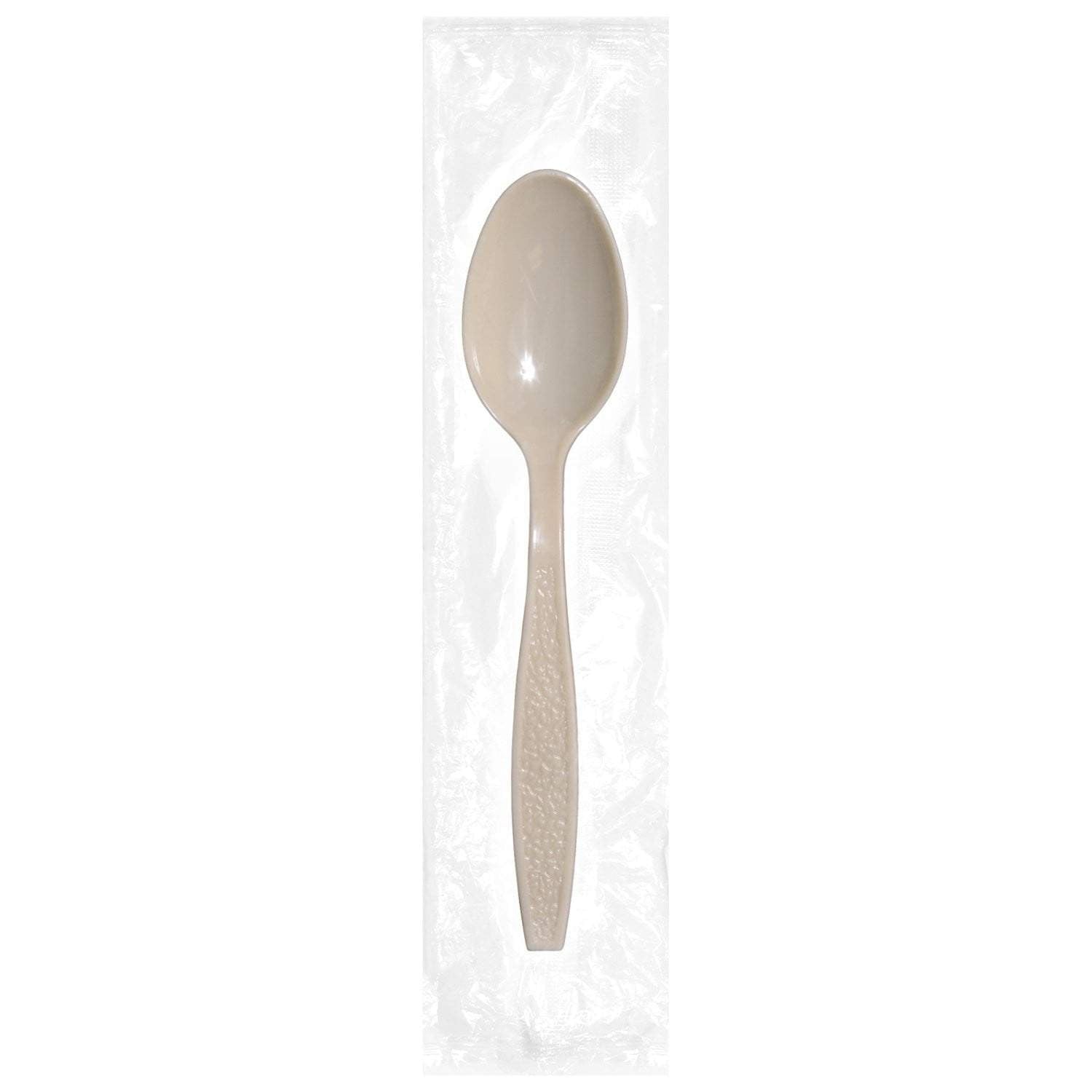Full Size Heavy Weight Ind. Wrapped Polystyrene Teaspoons, Champagne - Daxwell