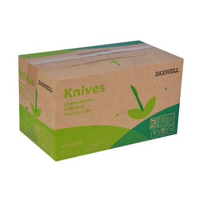 Medium Heavy Weight Compostable Knives, Natural - A10004996 packaging
