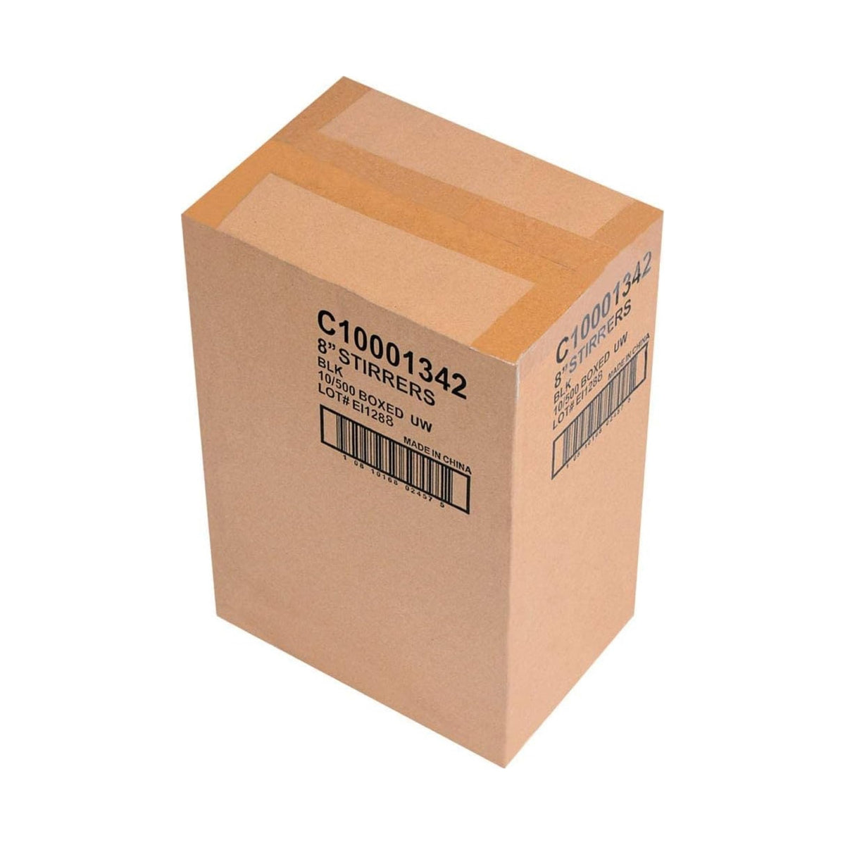 8" Sipper Stirrers, Black - C10001342 packaging