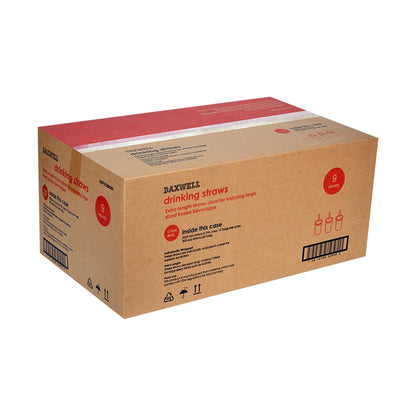 9" Giant Paper Wrapped Plastic Straws, Red - C10004838 packaging