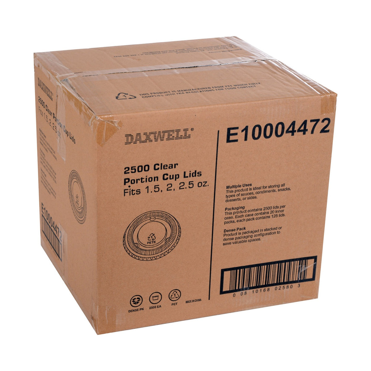 Plastic Lid for 1.5-2.5 oz. Portion Cups - E10004472 packaging