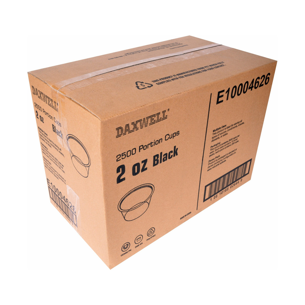 2 oz. Portion Cups, Black - E10004626 packaging