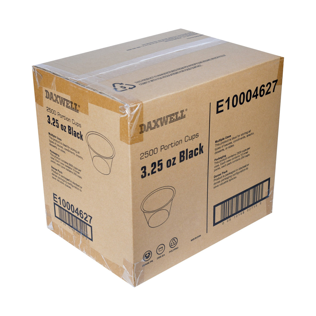 3.25 oz. Portion Cups, Black - E10004627 packaging