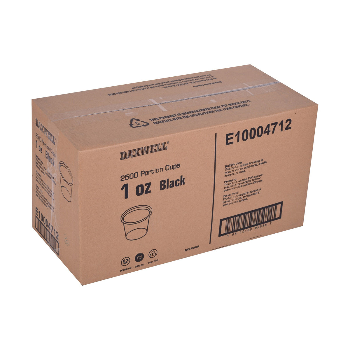 1 oz. Portion Cups, Black - E10004712 packaging