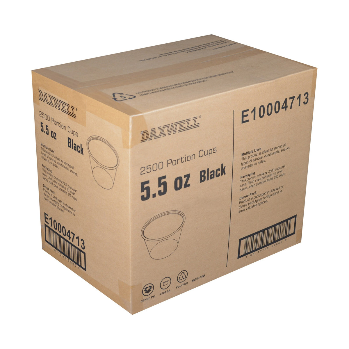 5.5 oz. Portion Cups, Black - E10004713 packaging