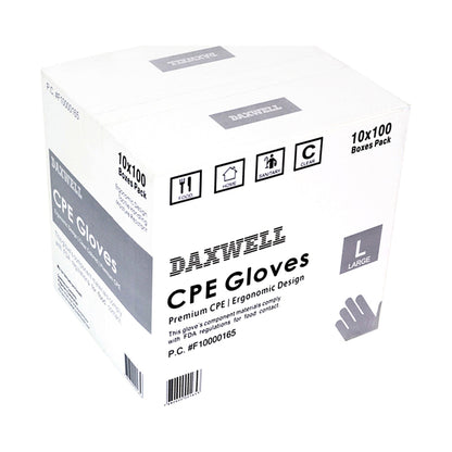 Embossed Cast Poly Gloves - F10000165 packaging
