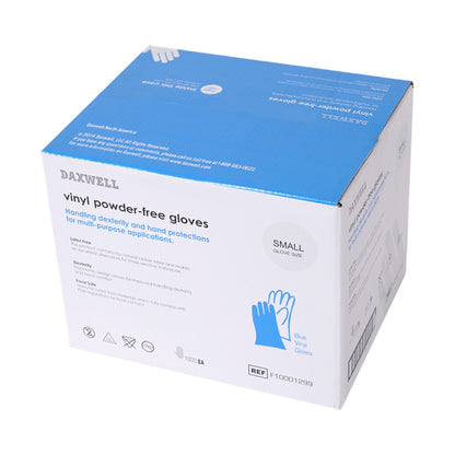 Vinyl General Purpose Powder-Free Gloves, Blue - F10001299 packaging