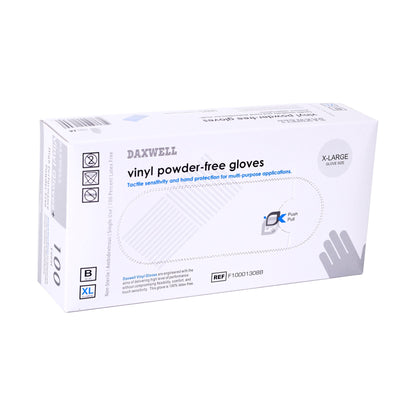 Vinyl General Purpose Powder-Free Gloves, Blue - F10001308B packaging