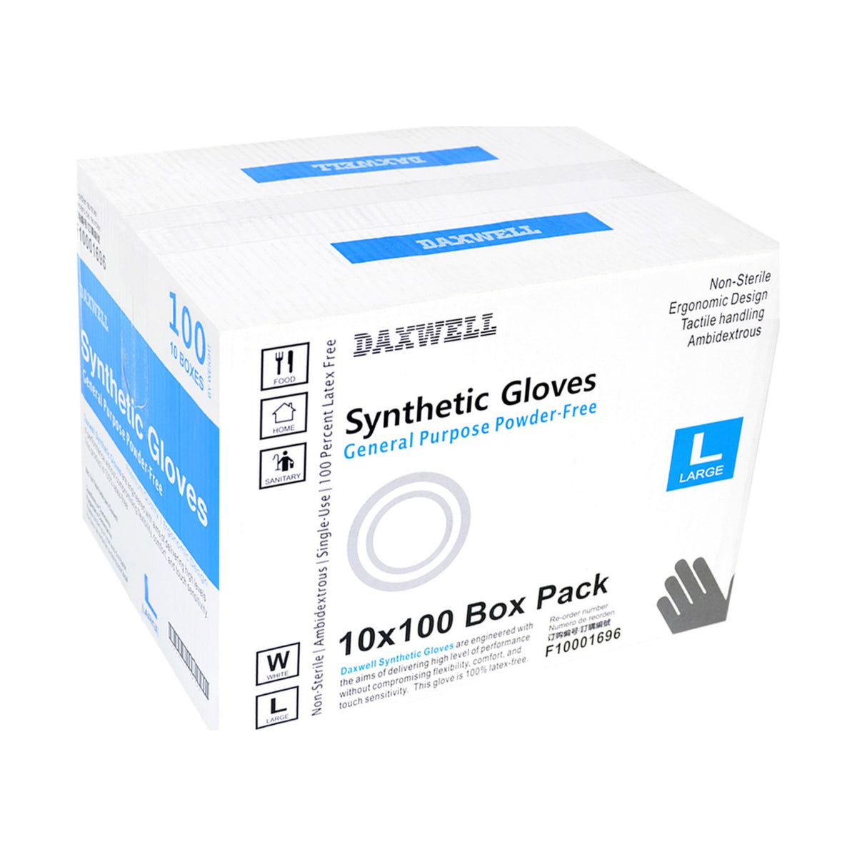 Synthetic Vinyl General Purpose Powder-Free Gloves - F10001696 packaging