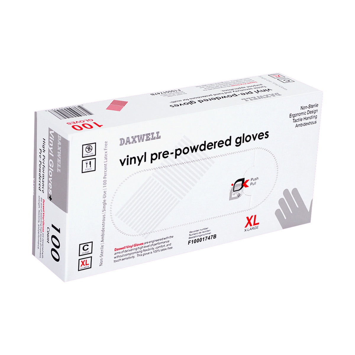 Vinyl General Purpose Pre-Powdered Gloves - F10001747B packaging