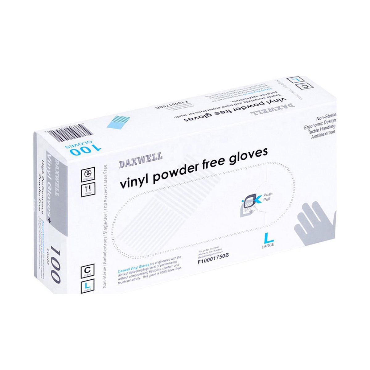 Vinyl General Purpose Powder-Free Gloves - F10001750B packaging