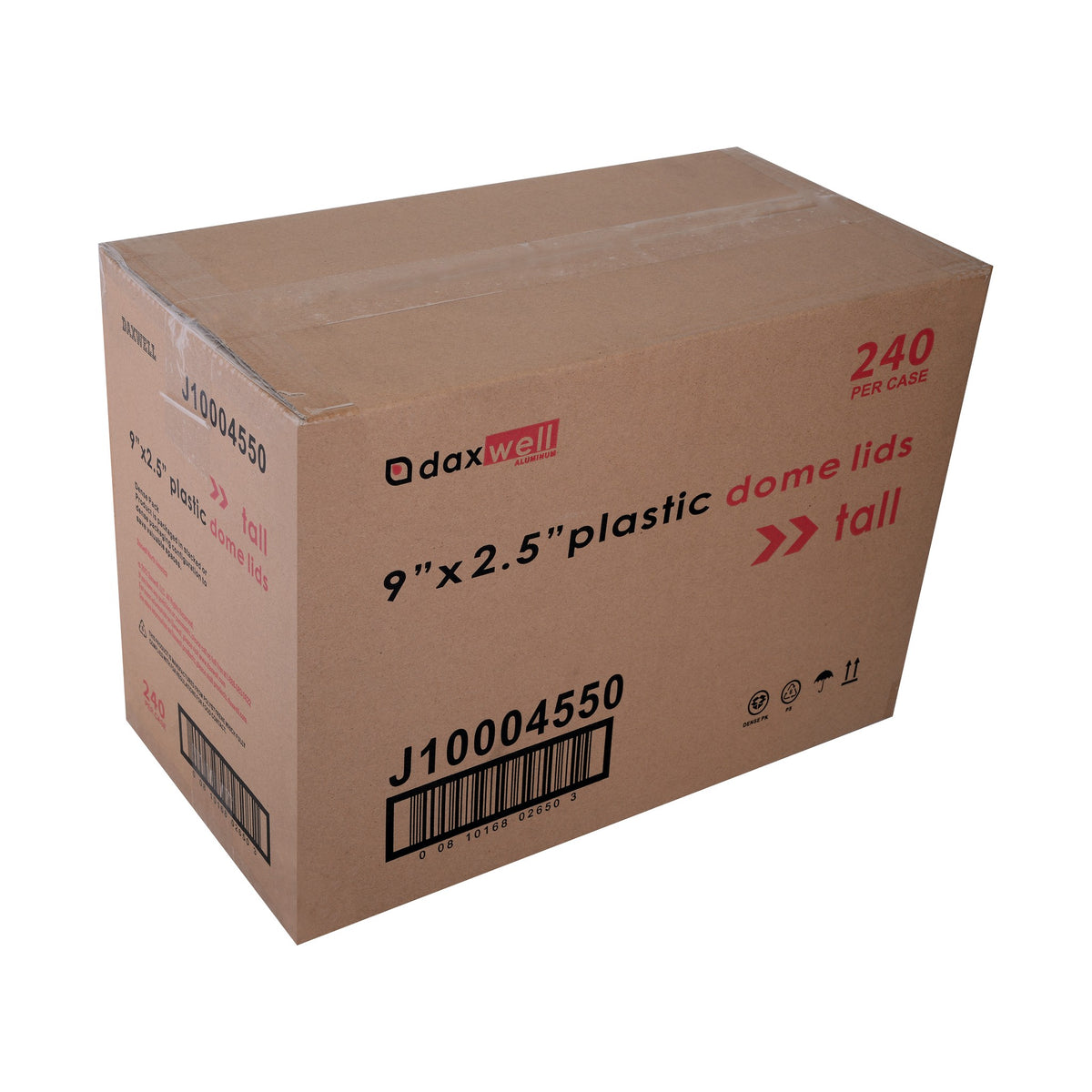 9" Foil Round Dome Lids, High - J10004550 packaging