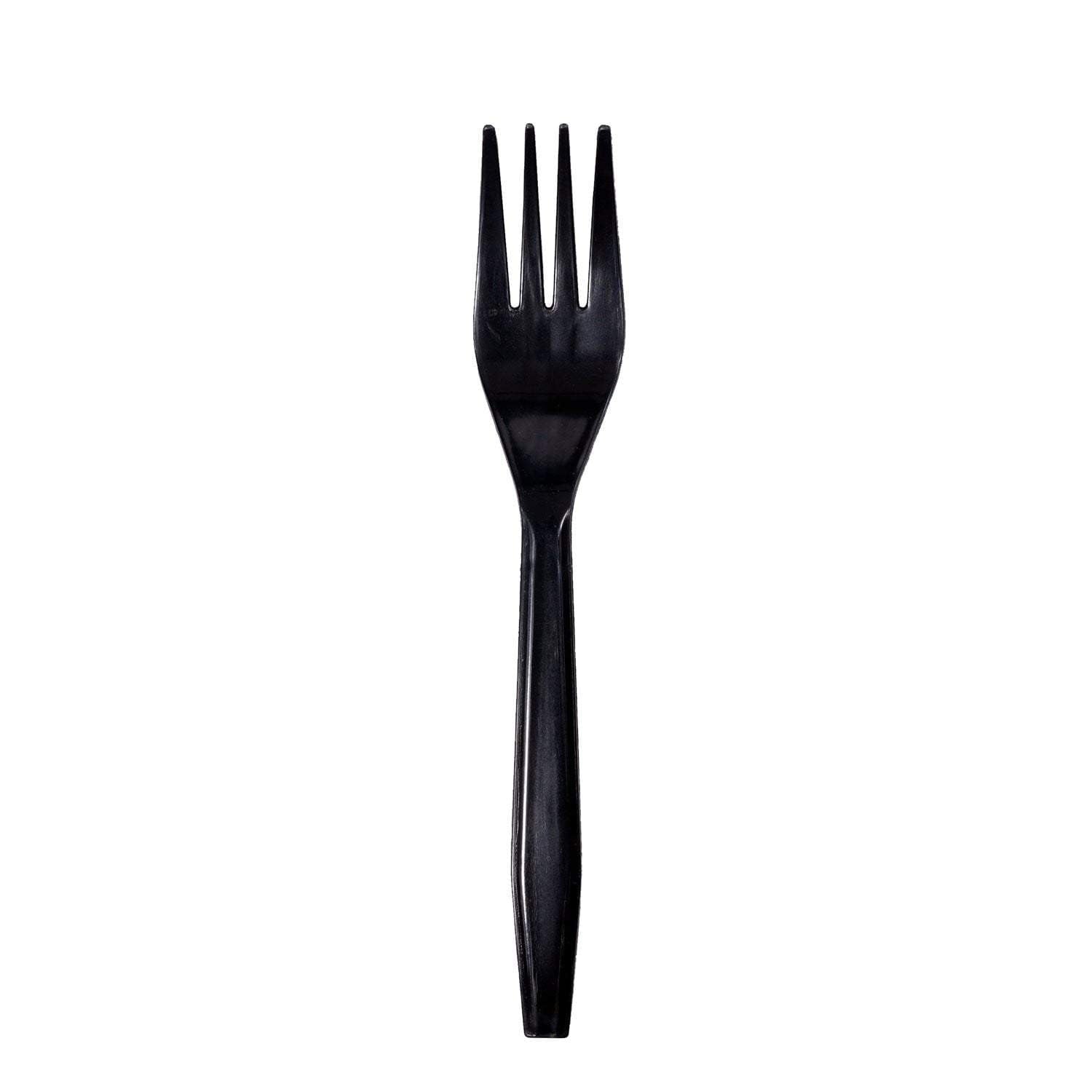 Medium-Heavy Weight Polystyrene Forks, Black - Daxwell