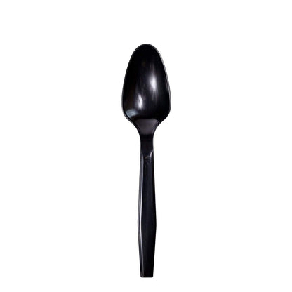 Medium-Heavy Weight Polystyrene Teaspoons, Black - Daxwell