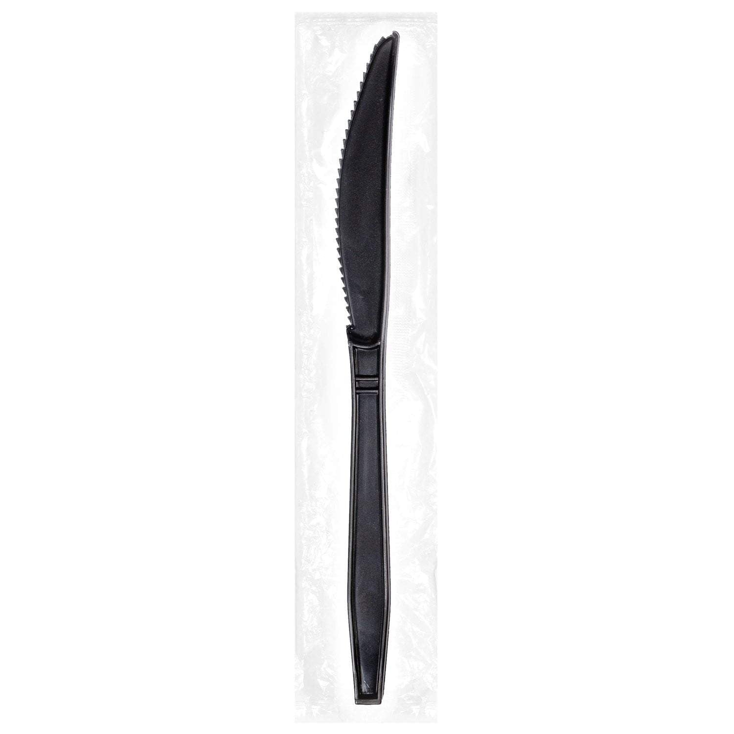 Luxury Heavy Weight Ind. Wrapped Polypropylene Knives, Black - Daxwell