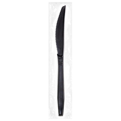 Luxury Heavy Weight Ind. Wrapped Polypropylene Knives, Black - Daxwell