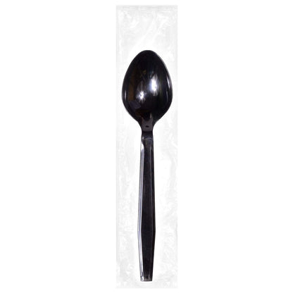 Luxury Heavy Weight Ind. Wrapped Polypropylene Spoons, Black - Daxwell