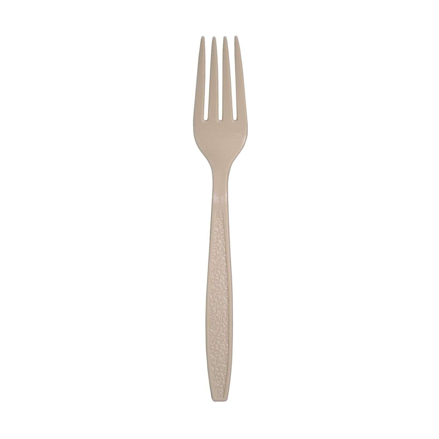 Full Size Heavy Weight Polystyrene Forks, Champagne - Daxwell