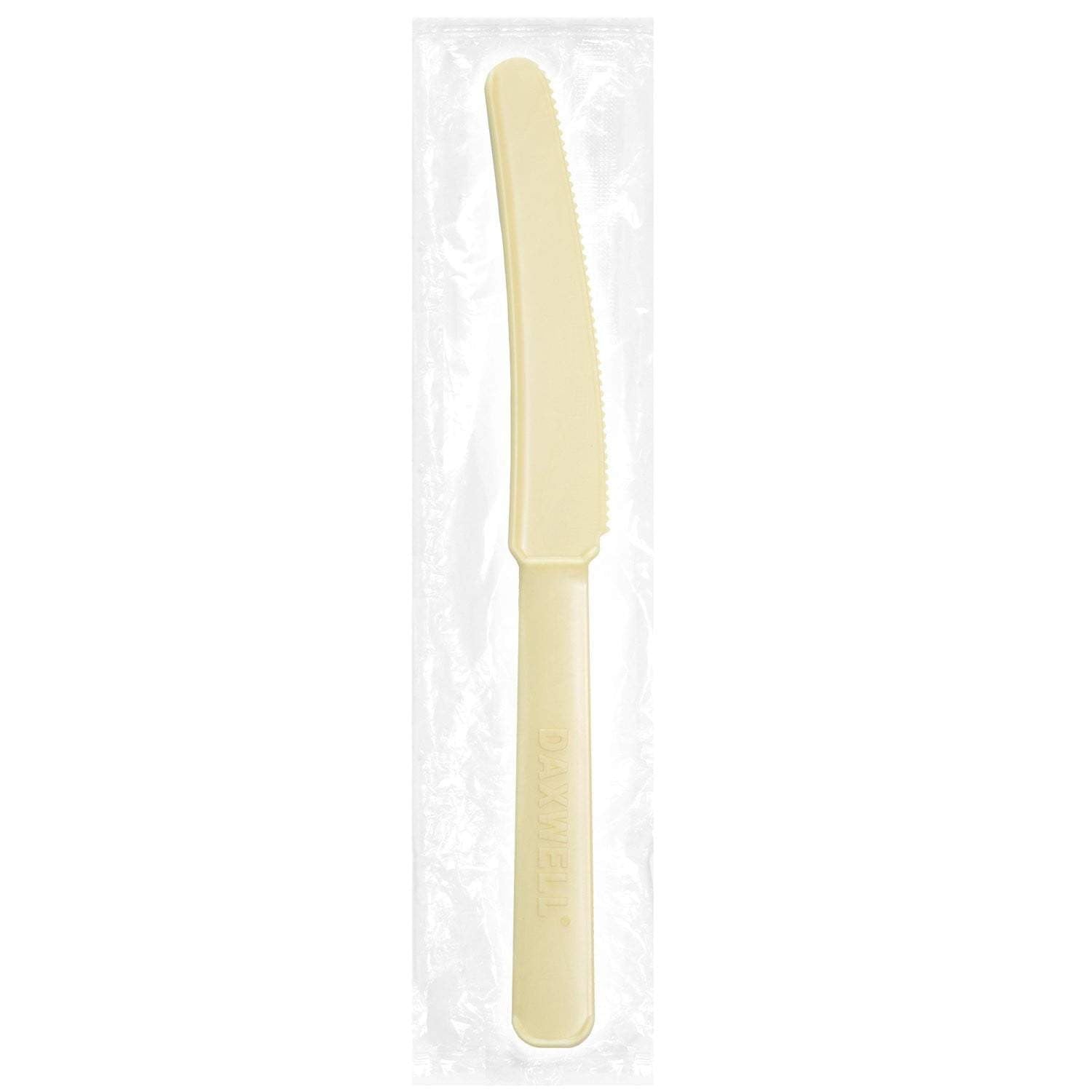 Medium Heavy Weight Ind. Wrapped Compostable Knives, Natural - Daxwell
