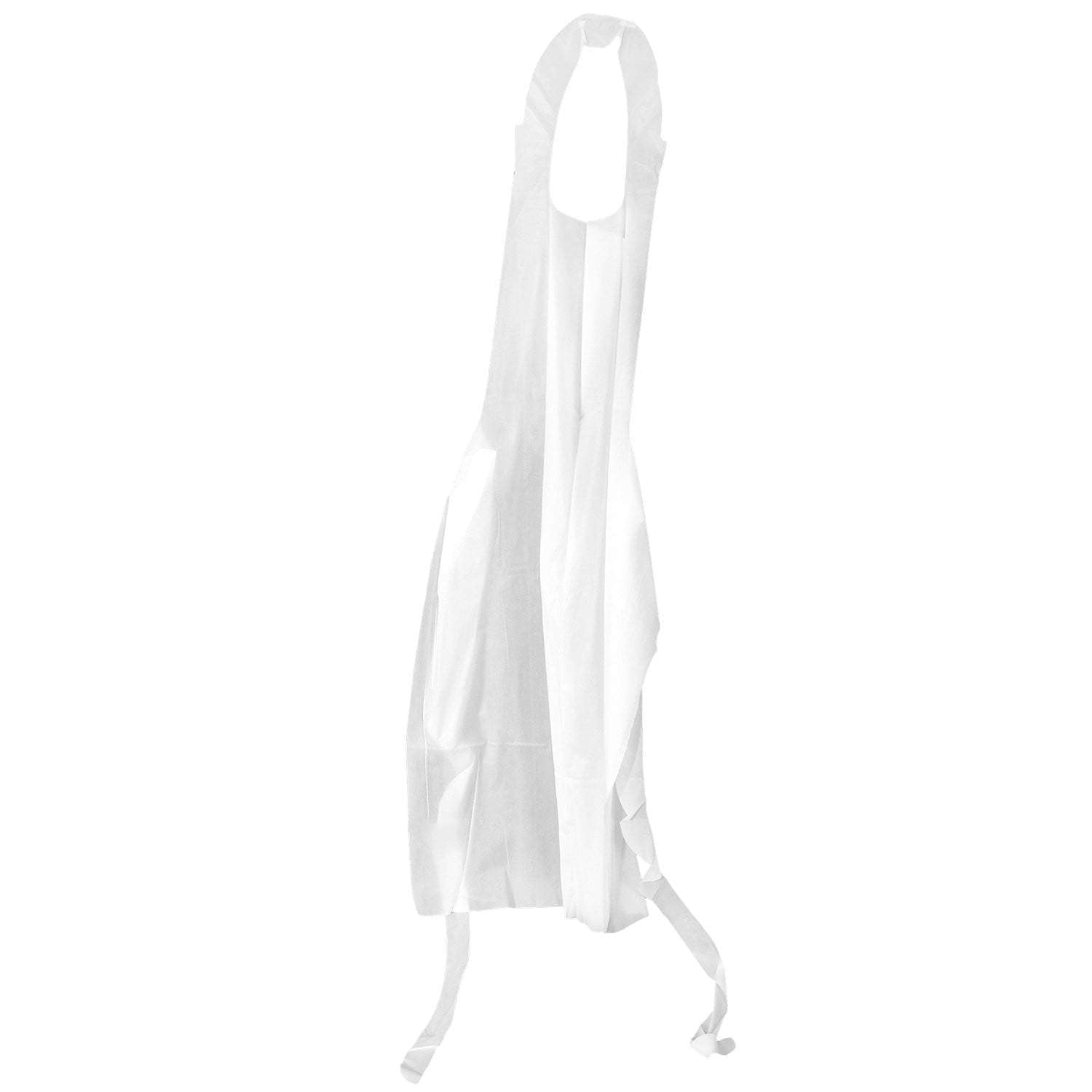 Embossed Cast Poly Apron, White - Daxwell